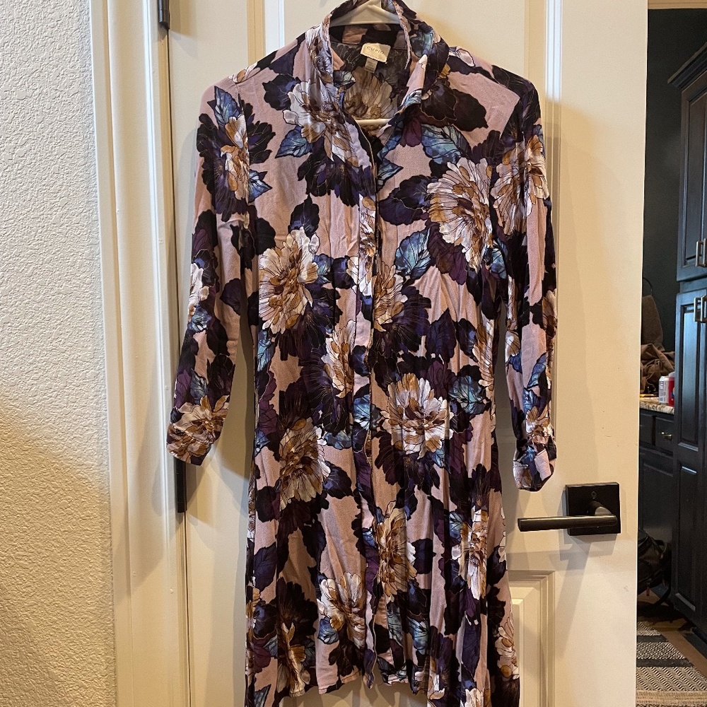 Beautiful Colored Button Up Dress, Size S/P